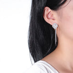 Load image into Gallery viewer, Chain Dangle Earrings for Women Two In One Design Sterling Silver Ginger Lyne Collection
