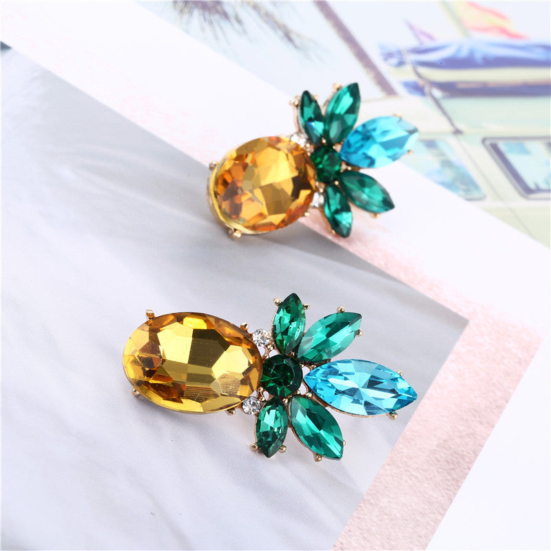 Pineapple Drop Earrings Oval Marquise Cubic Zirconia Women Ginger Lyne Collection