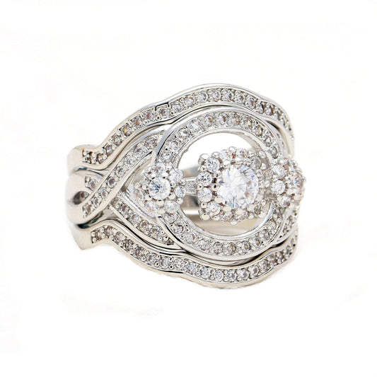 LondonWeddingRingSetforWomen3pcCzBridalEngagementMatchingBandGingerLyneCollection_Silver-1