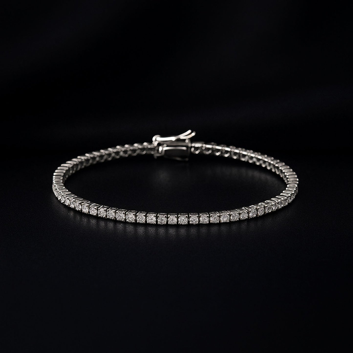 TennisBraceletforWomenSterlingSilver8ACZRound3mmor5mm7"or8"LengthbyGingerLyne_Clear-4