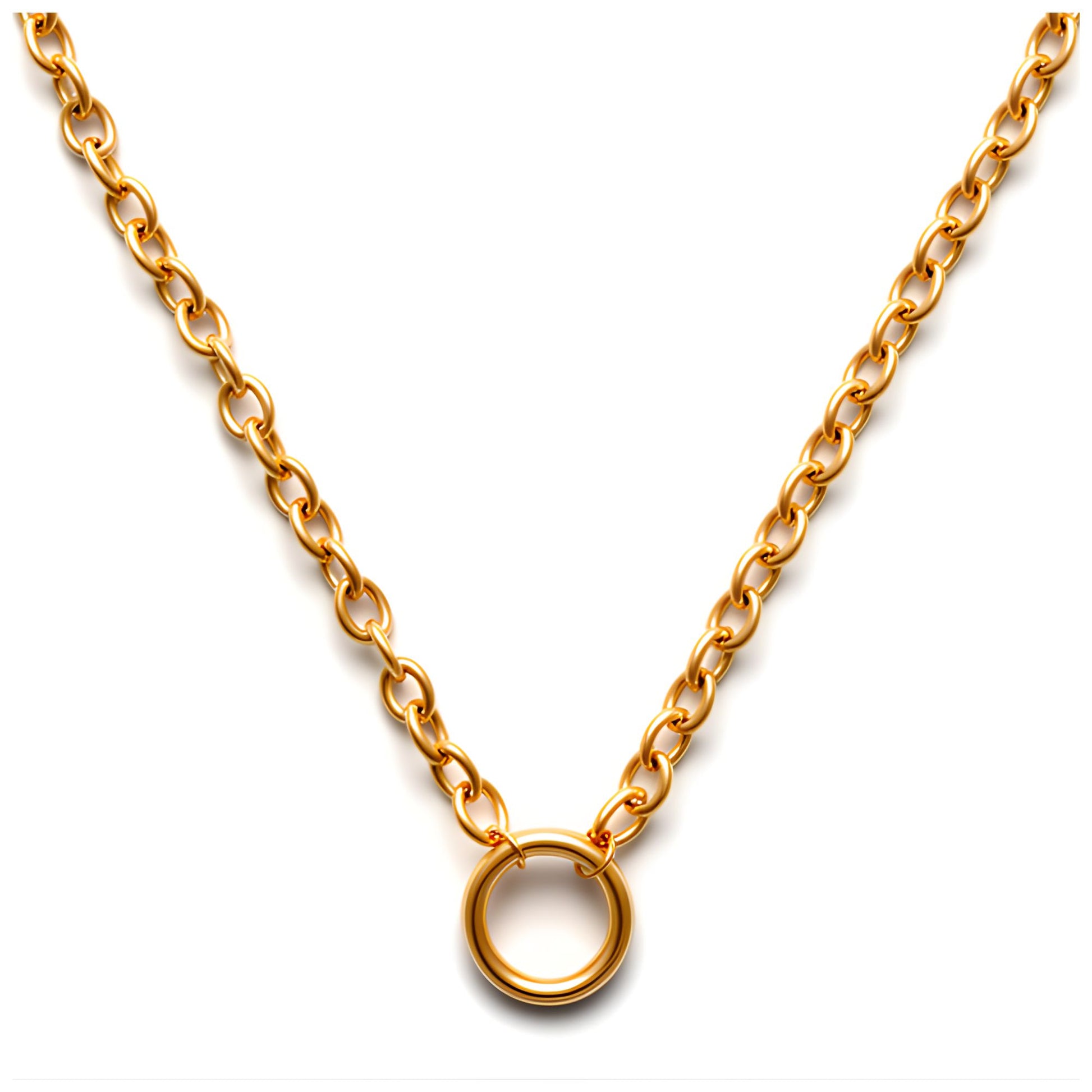 CarabinerCharmNecklaceforWomenOLinkChainRoundHolderStainlessSteelbyGingerLyne_20mm/Gold-1
