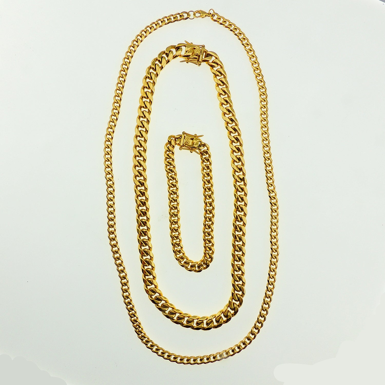 CubanLinkChainNecklaceGoldStainlessSteelHipHopMenWomenGingerLyneCollection_Gold-10mm-18-4