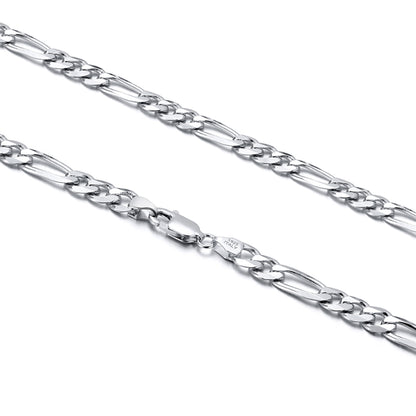 Figaro Chain Necklace for Women 16" Sterling Silver 5mm  Ginger Lyne Collection