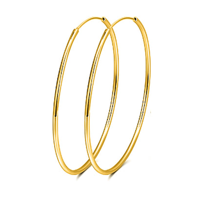 Thin Hoop Earrings for Women Classic Thin Sterling Silver Womens Ginger Lyne Collection - 50mm-Gold