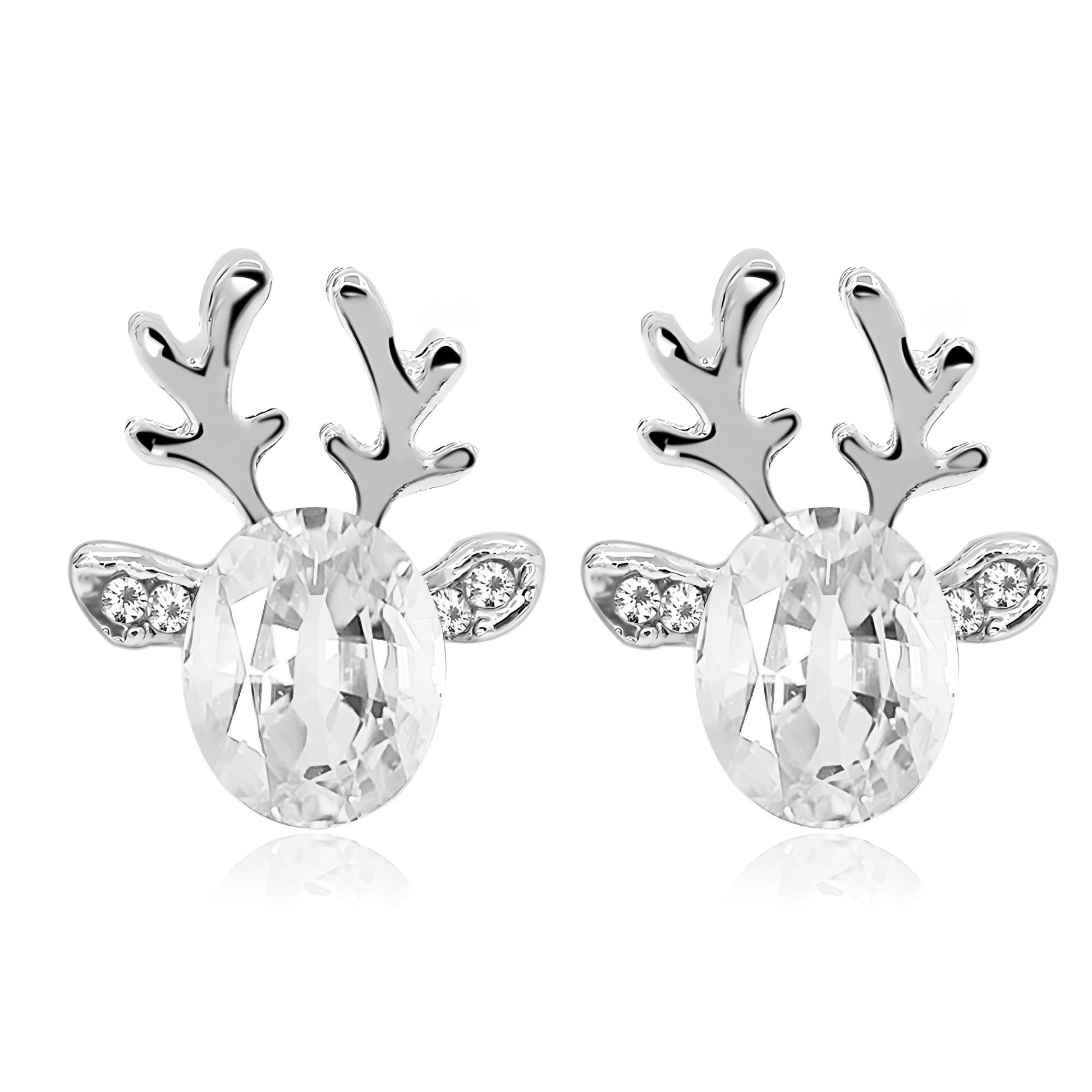 ReindeerStudEarringsforWomenWhiteGoldPlatedCZChristmasJewelryGingerLyneCollection_Clear-1