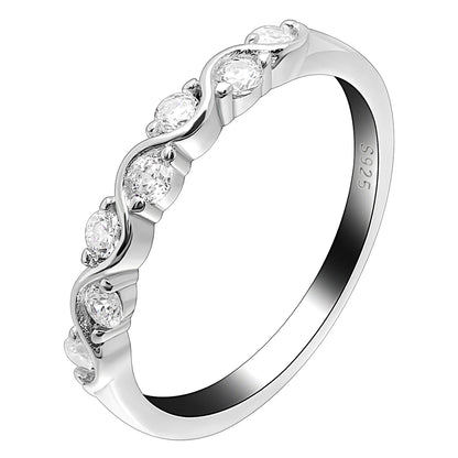 Zarina Anniversary Band Ring for Women Sterling Silver Cz Ginger Lyne Collection