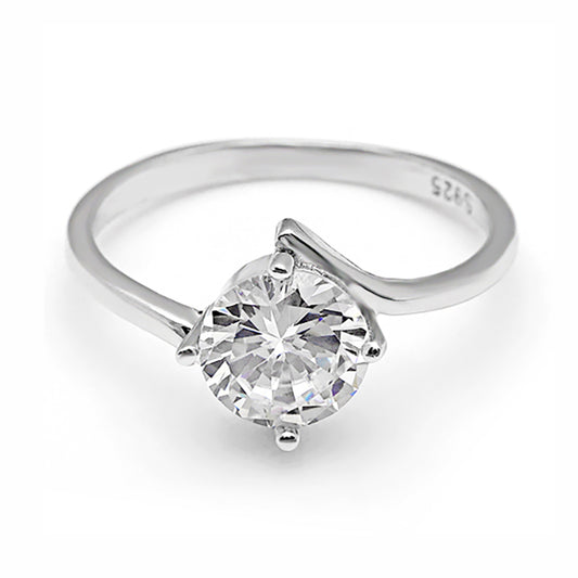 Marcella Engagement Ring Solitaire Cz Sterling Silver Women Ginger Lyne Collection