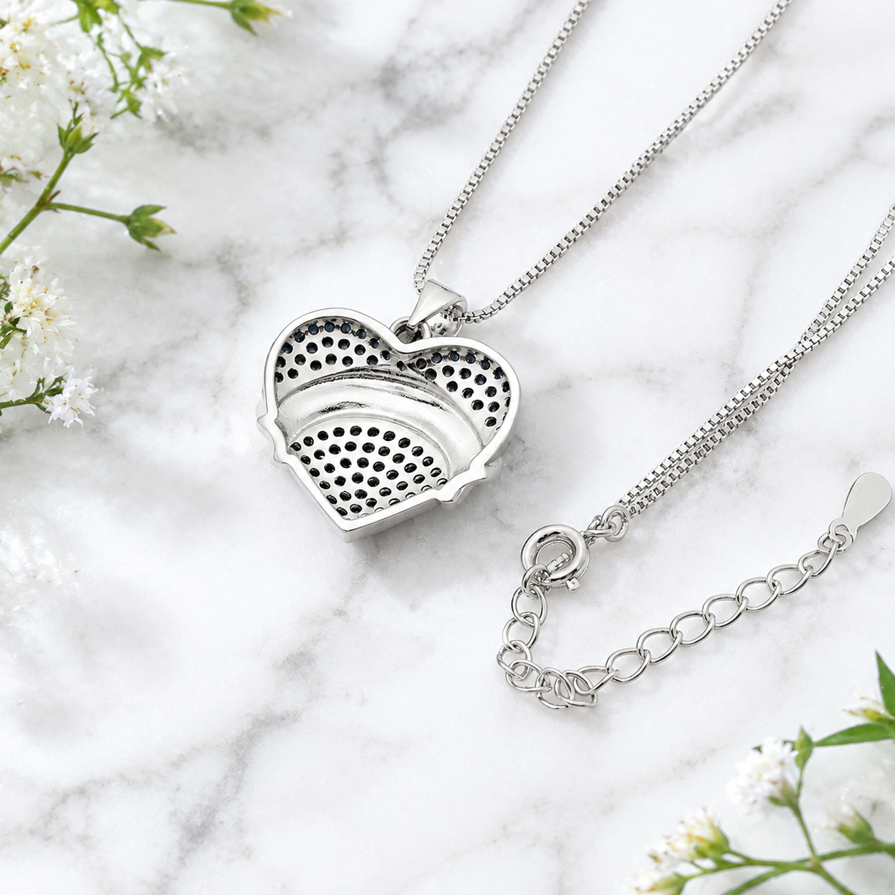 Granddaughter Necklace for Women by Ginger Lyne CZ Heart Pendant White Gold Plated - Clear