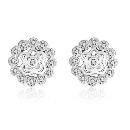 CelticStudEarringsforWomenSterlingSilverClearCzWomensGingerLyneCollection_Silver-1