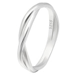 Load image into Gallery viewer, Aurora Wedding Band Ring Women Men Twist Sterling Silver Ginger Lyne Collection - 10
