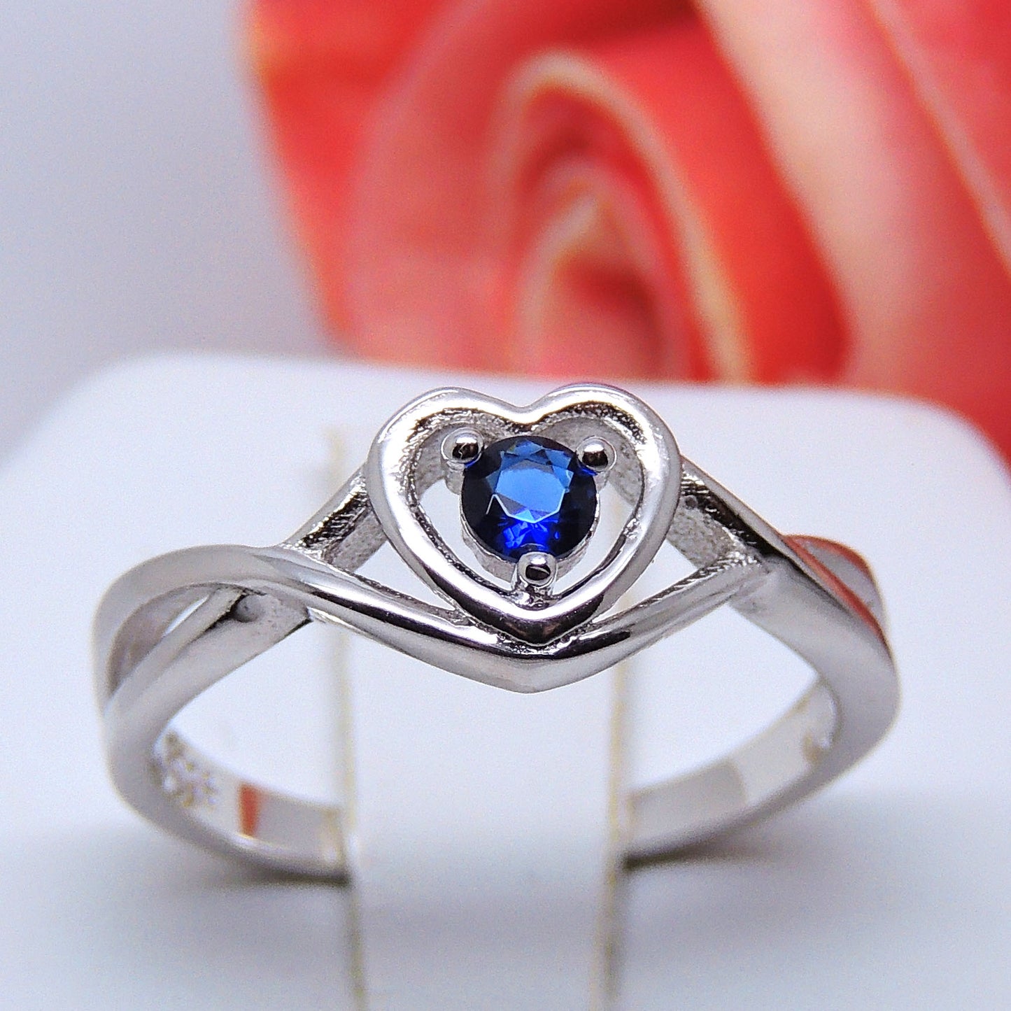 Christine Engagement Ring for Women Promise Heart Birthstone Cz Sterling Silver by Ginger Lyne