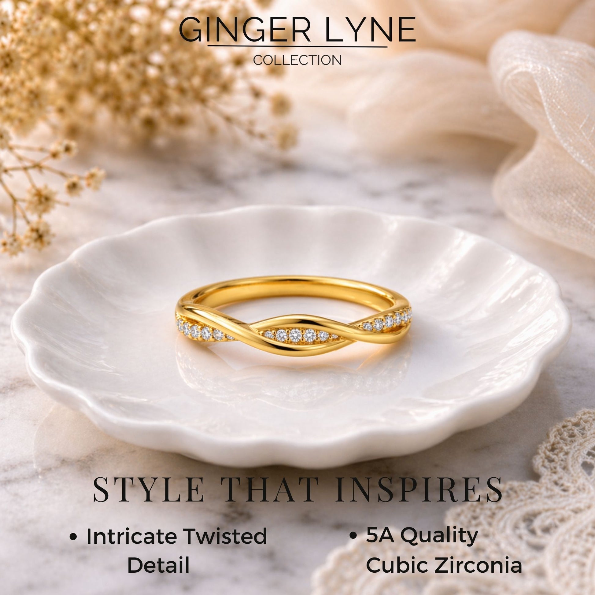 QueenaSterlingSilverWeddingBandforWomenHalfEternityCzAnniversaryRingbyGingerLyneCollection_Gold-ToneSilver-2