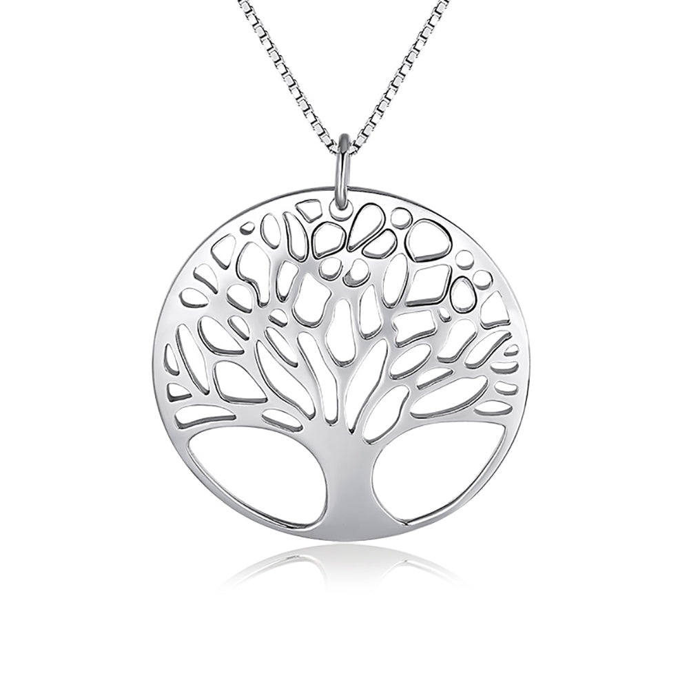 Tree of Life Pendant Necklace for Women Sterling Silver Box Chain Ginger Lyne Collection