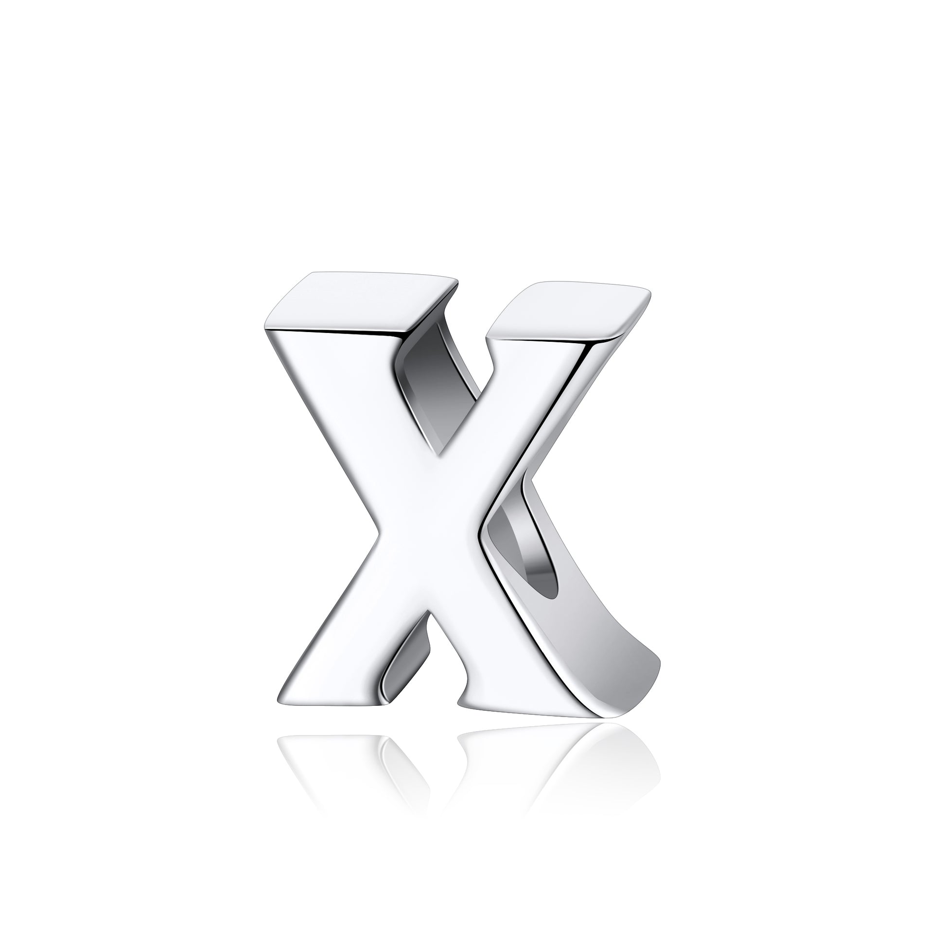 Initial Letter Charms for Women Bracelet Sterling Silver  Ginger Lyne Collection - X