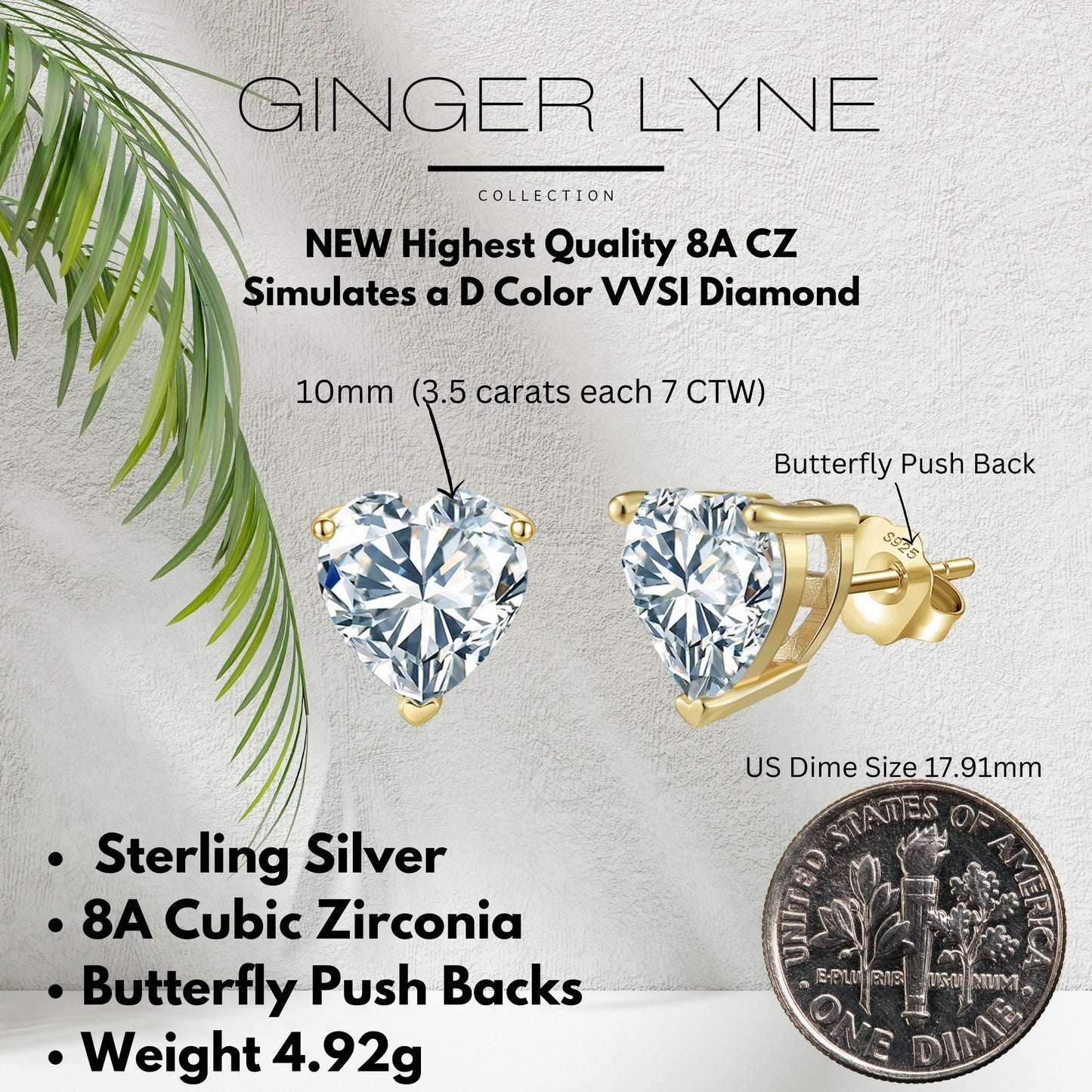 HeartCutStudEarringsforWomen5CtSimulatedDiamondSterlingSilverGingerLyne_Gold-5