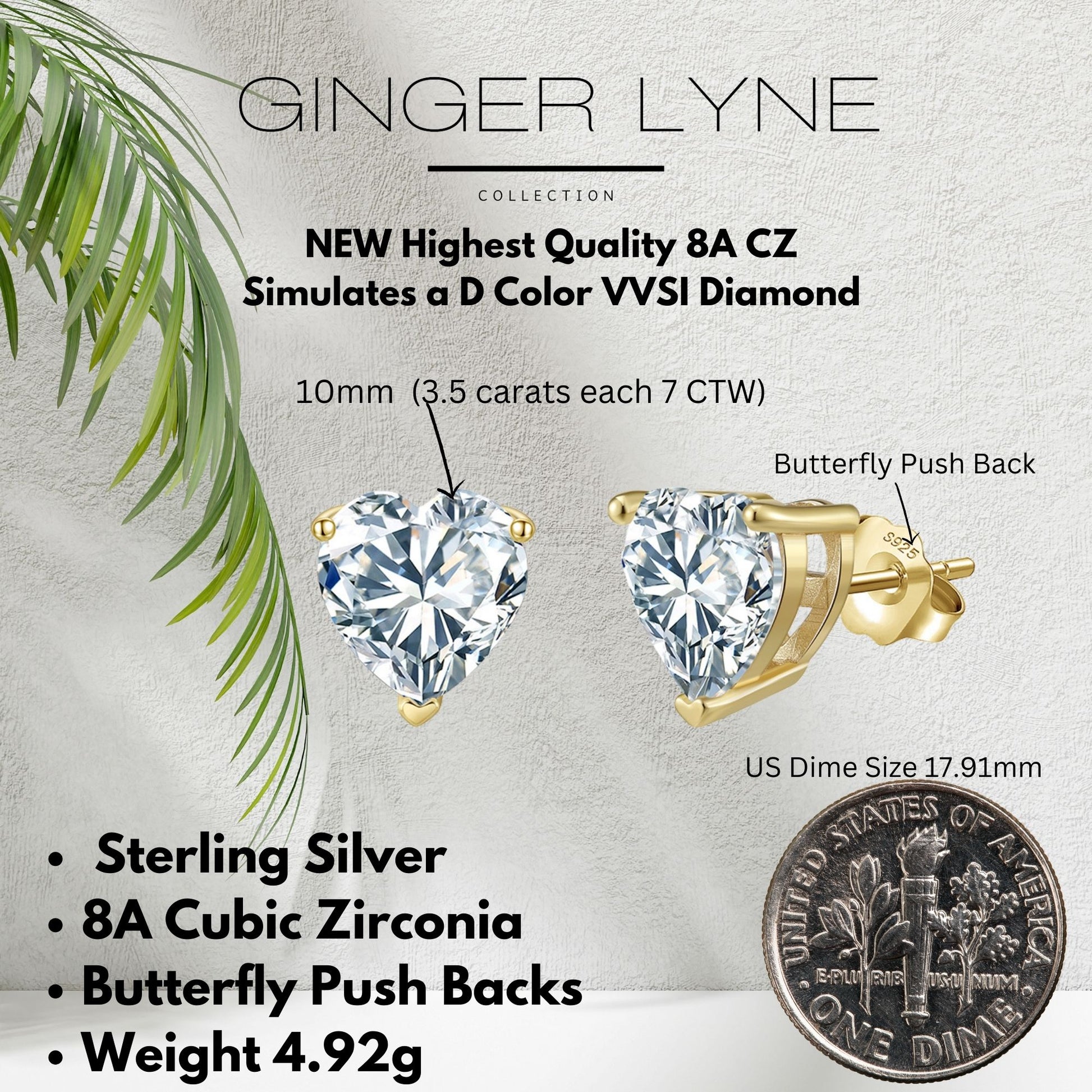 HeartCutStudEarringsforWomen5CtSimulatedDiamondSterlingSilverGingerLyne_Gold-5