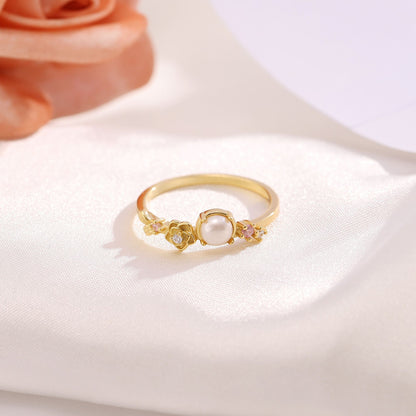 IslaSimulatedPearlRingforWomenSterlingSilver14KGoldPlatedGingerLyneCollection_Gold-2