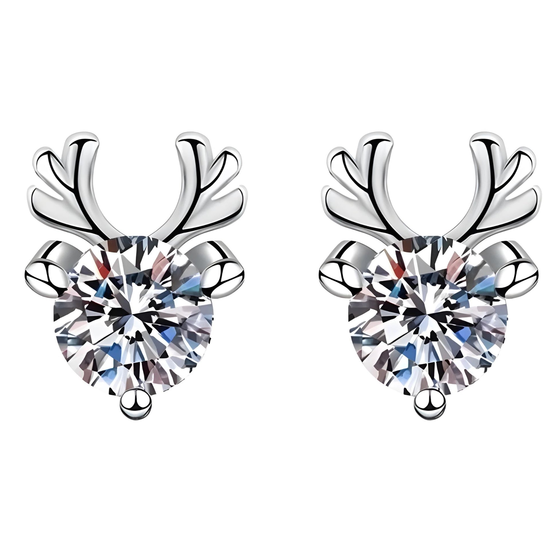 CZReindeerChristmasEarringsforWomenWhiteGoldPlatedStudbyGingerLyne_Silver-1