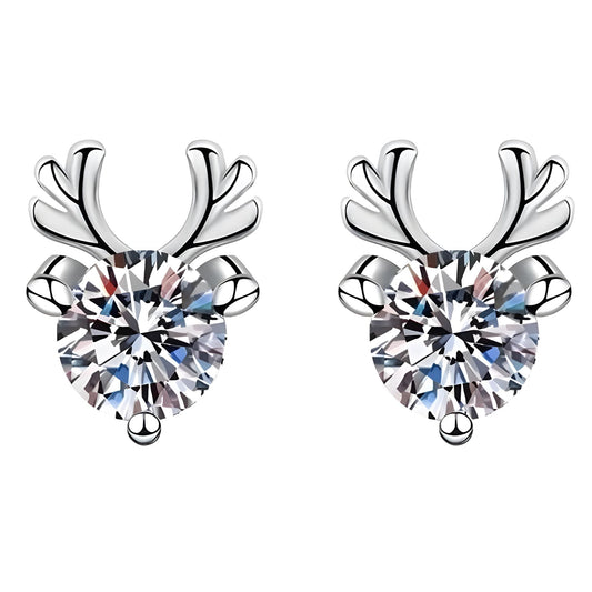 CZReindeerChristmasEarringsforWomenWhiteGoldPlatedStudbyGingerLyne_Silver-1