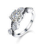 Load image into Gallery viewer, Norah Engagement Ring Sterling Silver Black Zirconia Women Ginger Lyne Collection - 8
