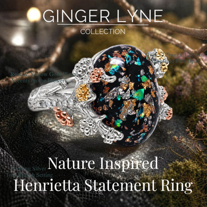 HenriettaSterlingSilverBlackTreeBranchGothicInspiredFireOpalRingforWomenbyGingerLyne_SilverSetting-2