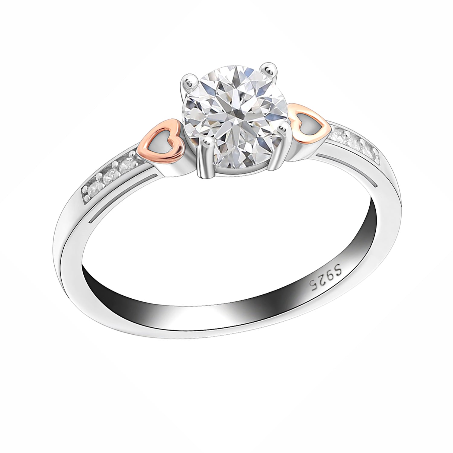 Valentina Engagement Ring Solitaire Cz Sterling Silver Womens Ginger Lyne Size 6 - 6