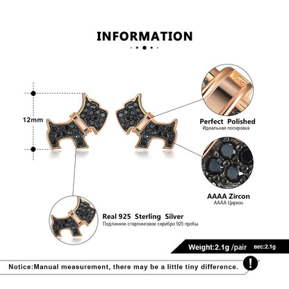 Scottie Dog Bone Earring Necklace Set for Women Sterling Silver Ginger Lyne Collection - Earrings