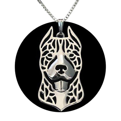 Pit Bull Staffordshire Terrier Dog Necklace Silver Womens Ginger Lyne Collection