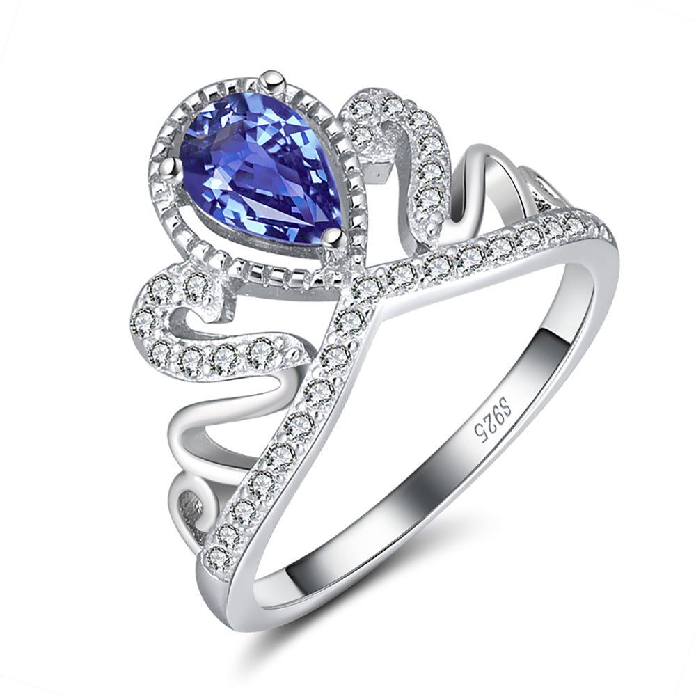 CrownEngagementEnhancerRingforWomenBlueCzSterlingSilverGingerLyneCollection_Blue-1