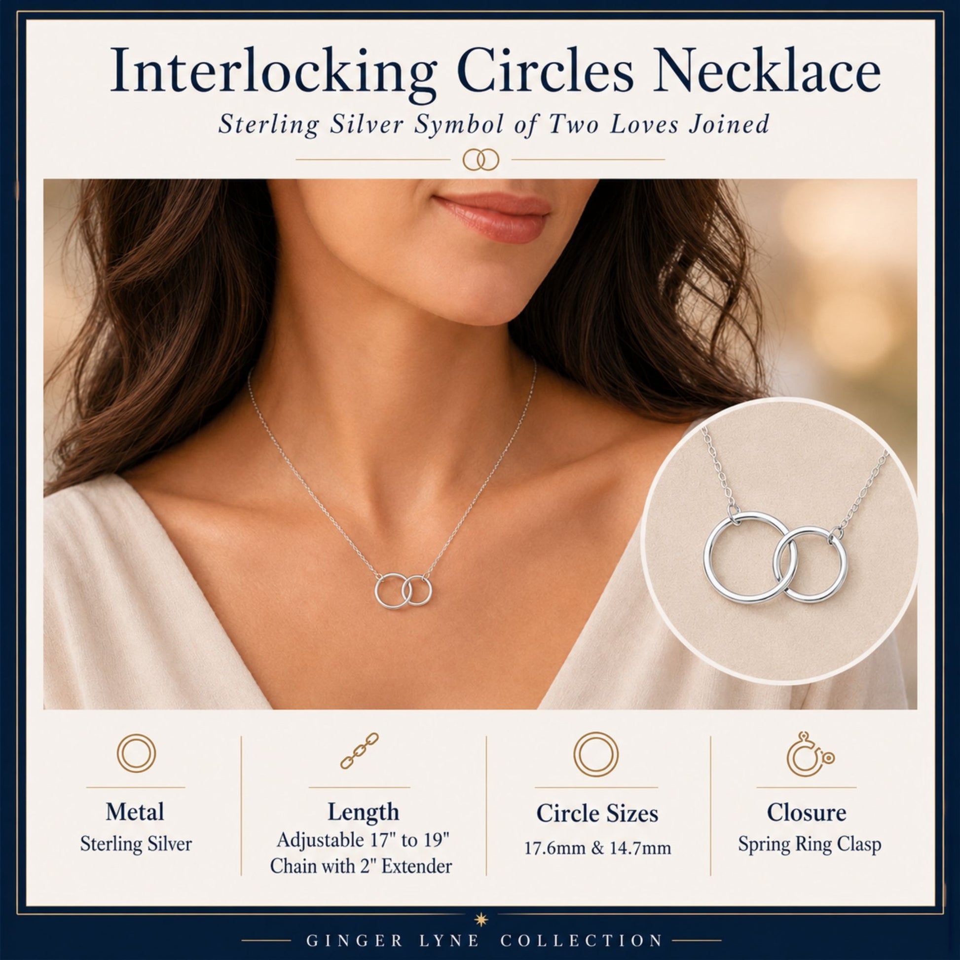 LinkedCirclesPendantNecklaceforWomen18-20",SterlingSilverGingerLyneCollection_Silver-3