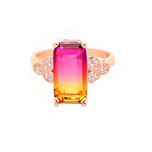 IrisStatementRingWomensRainbowCzRosePlatedWomensGingerLyneCollection_Gold-1