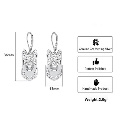 German Shepherd Dog Silver Necklace Earrings Set Women Ginger Lyne Collection - Earrings