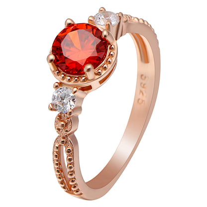 Alexandra Birthstone Ring Rose Gold Sterling Silver Purple CZ Womens Ginger Lyne Collection