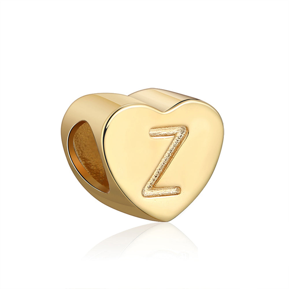 Initial Heart Charms Gold Plated  Sterling Silver Womens Ginger Lyne Collection - Z