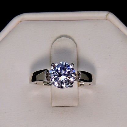 Womens Engagement Ring Solitaire 2 ct Cubic Zirconia by Ginger Lyne Collection