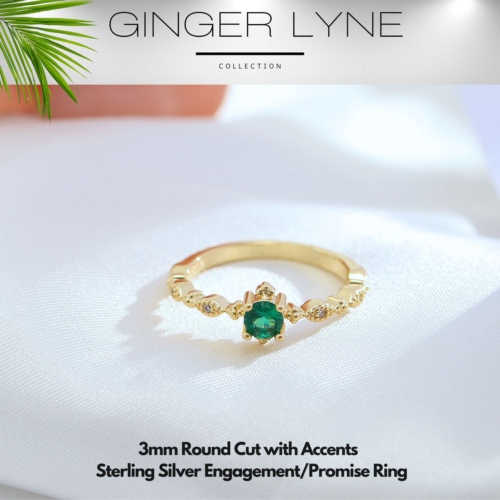 ThaliaBirthstoneEngagementRingSterlingSilverCzWomenGingerLyneCollection_Green-Silver-2