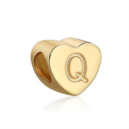 Initial Heart Charms Gold Plated  Sterling Silver Womens Ginger Lyne Collection - Q