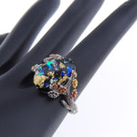 Load image into Gallery viewer, Henrietta Tree Branch Flower Opal Black Ring Silver Women Ginger Lyne Collection - Silver Setting,10
