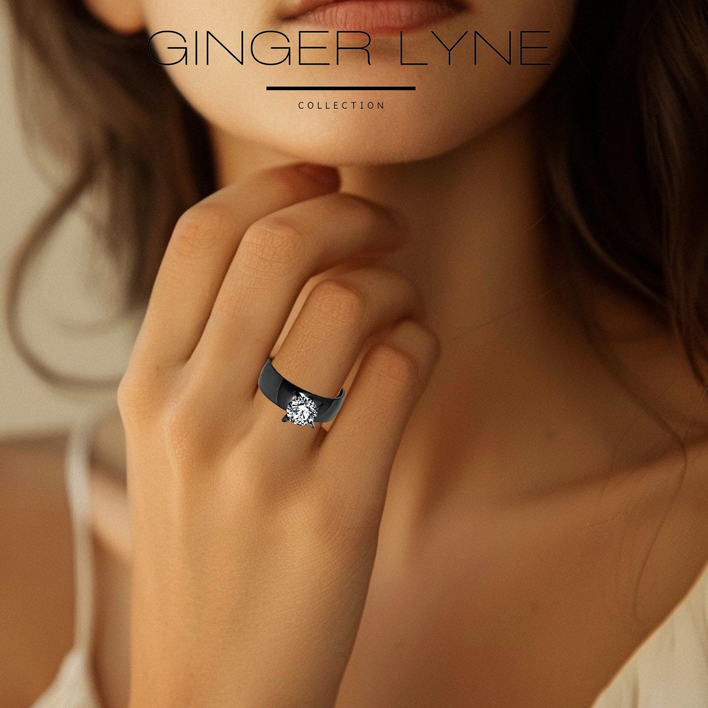 6mmGoldStainlessSteelWomenEngagementRingGingerLyneCollection_Black-3
