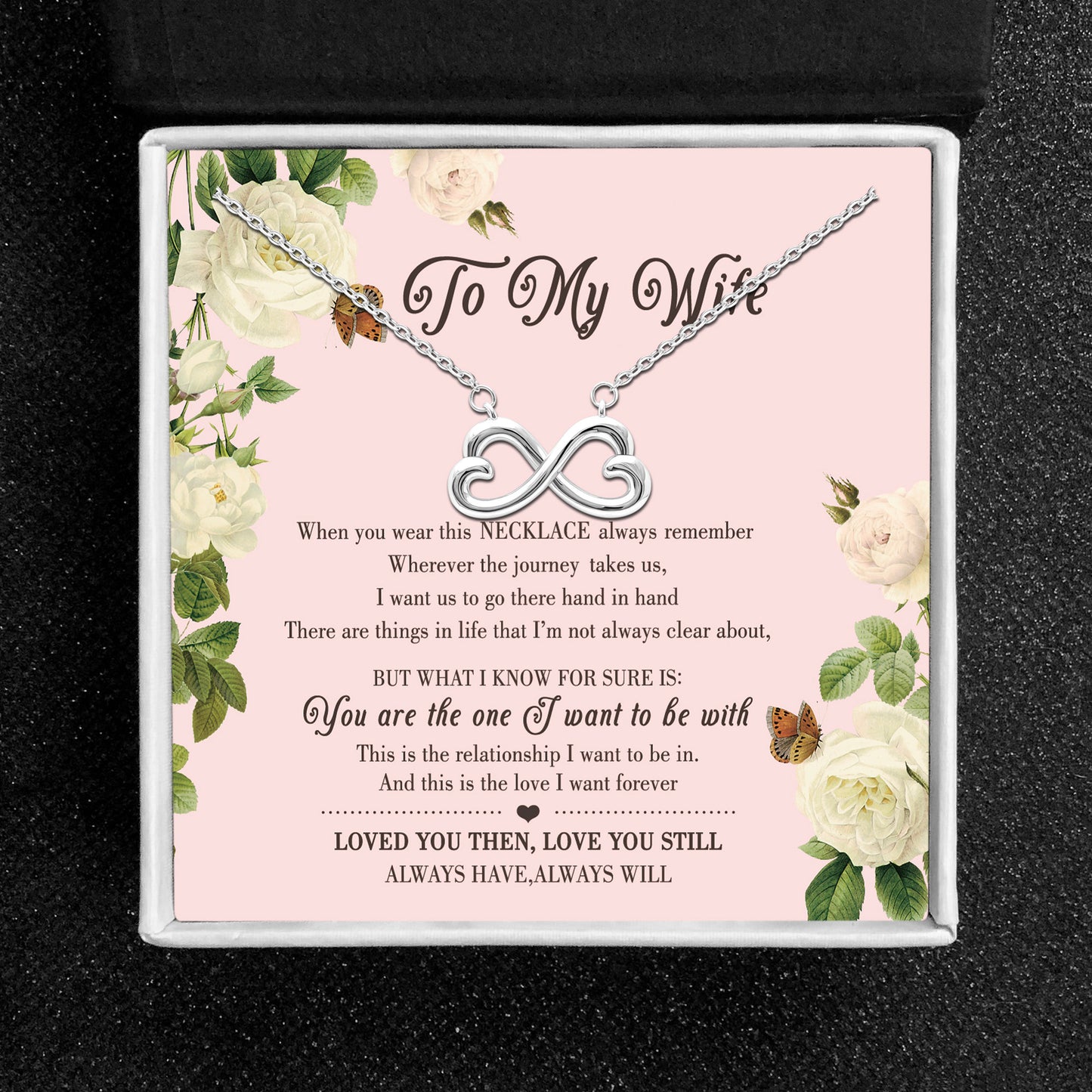 Wife Greeting Card Sterling Silver Infinity Heart Necklace Women Ginger Lyne Collection - Wife-1196