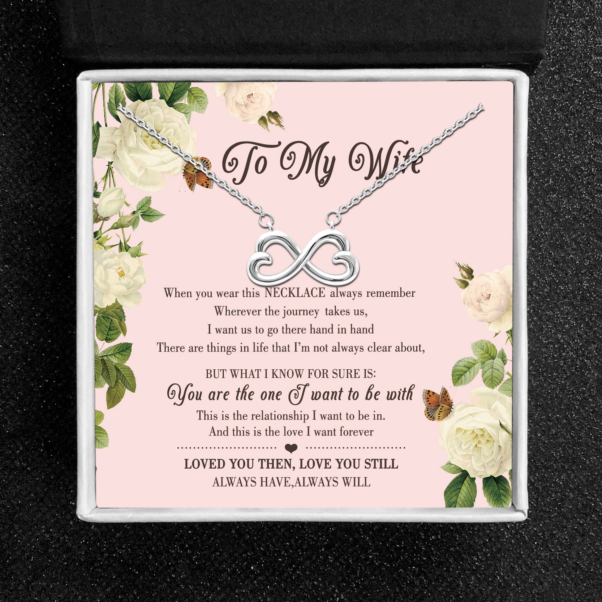Wife Greeting Card Sterling Silver Infinity Heart Necklace Women Ginger Lyne Collection - Wife-1196