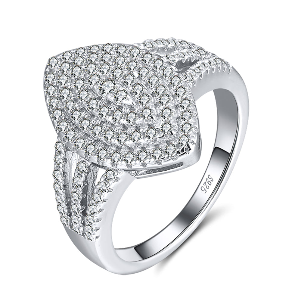 Engagement Statement Ring for Women Marquise Shape Pave Cz Ginger Lyne Collection - 7