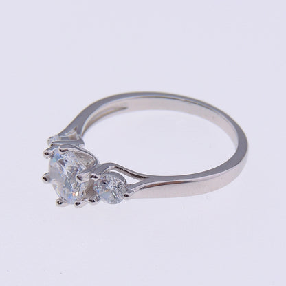 Noel Engagement Ring Womens Sterling Silver 3 Stone Cz Ginger Lyne Collection