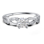 Load image into Gallery viewer, Engagement Ring Sterling Silver Cz Versia Filigree Womens Ginger Lyne Collection - 10
