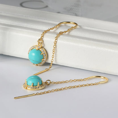 ChainThreaderDangleEarringsforWomenGemstoneSterlingSilverGingerLyneCollection_Green-3