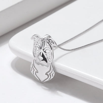 Pit Bull Staffordshire Terrier Dog Necklace Set Silver Womens Ginger Lyne Collection - Stafford Set