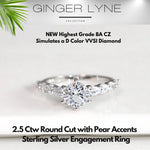 Load image into Gallery viewer, Round Engagement Ring for Women by Ginger Lyne 2.5 Ct Simulated Diamond Sterling Silver Wedding Rings - 6
