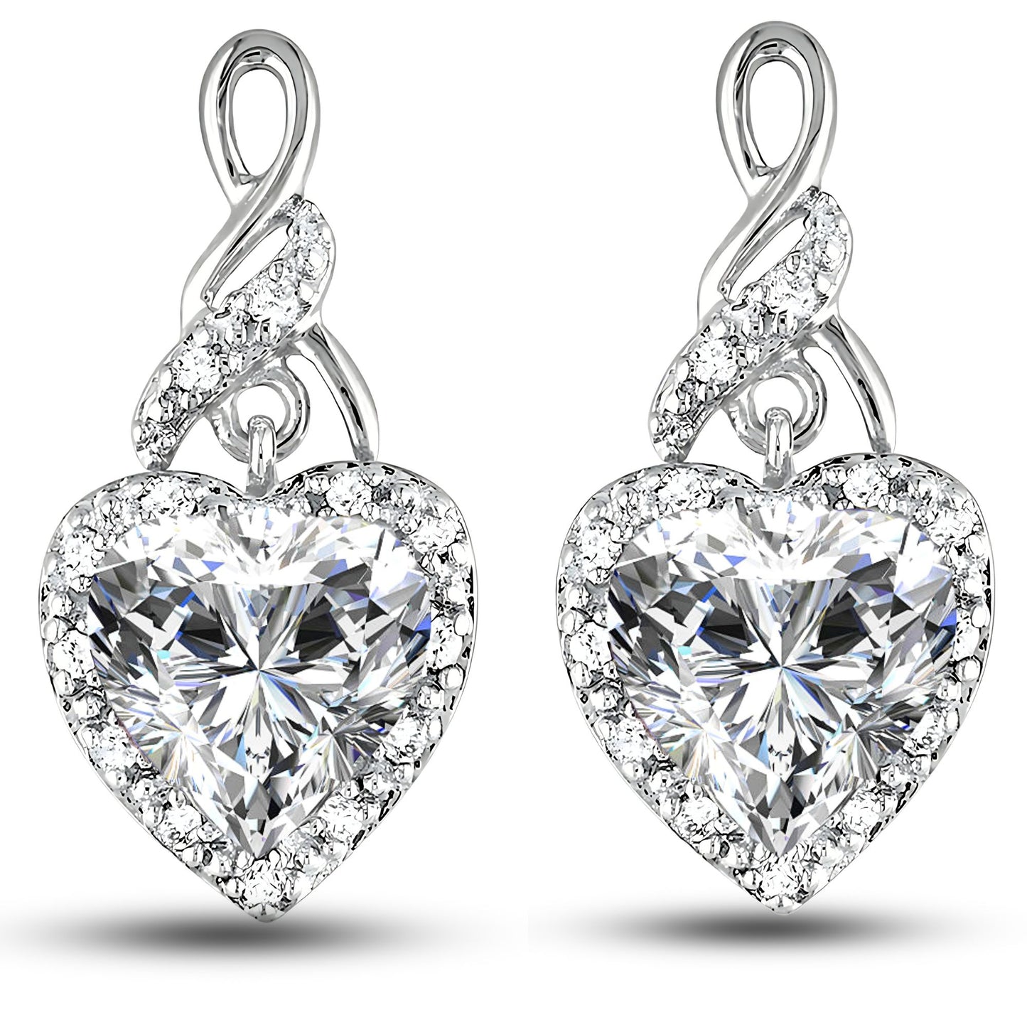 HeartShapeBlueCzDropStudEarringsWomensGingerLyneCollection_Clear-1