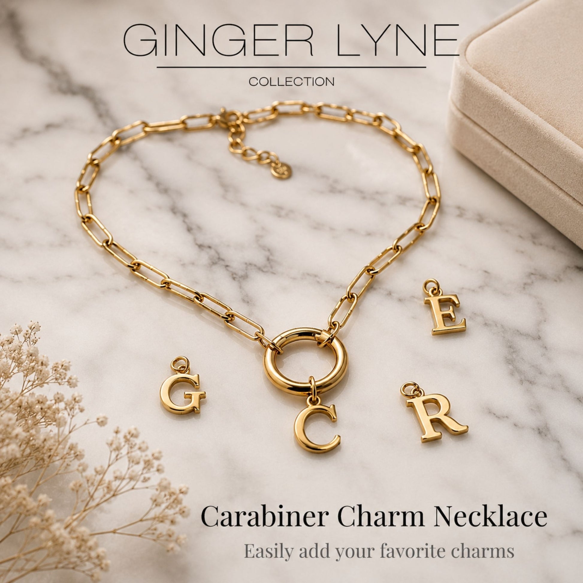 PaperclipLinkCircleCarabinerIntialLetterCharmHolderNecklaceforWomen18ktGoldPlatedStainlessSteelGingerLyne_Gold-6