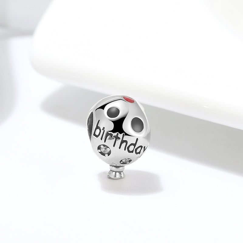 Birthday Balloon Charm European Bead Sterling Silver Ginger Lyne Collection